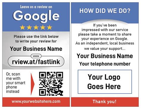 google review request cards